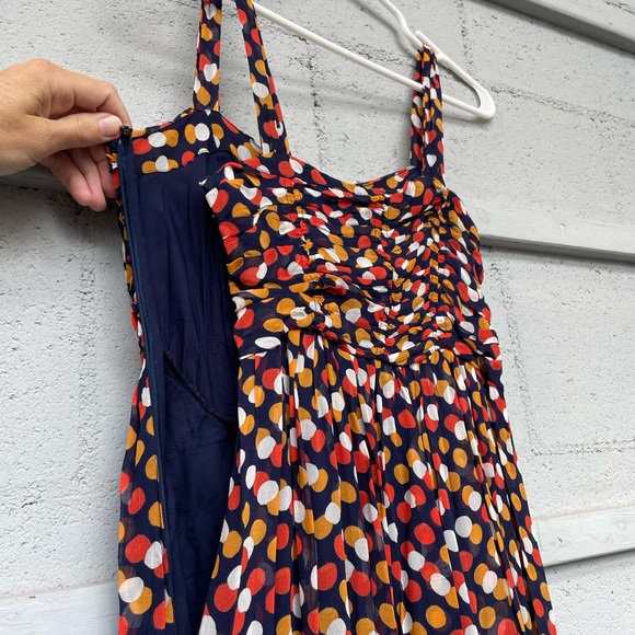 Anthropologie Maeve polka dot dress NWT Navy, Orange, Red, White - Picture 11 of 13